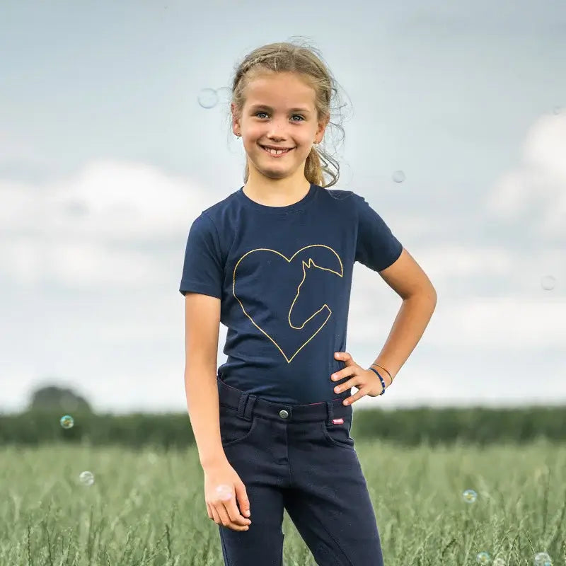 Red Horse T-shirt Toppie - Marinblå/Rosé med häst & hjärta