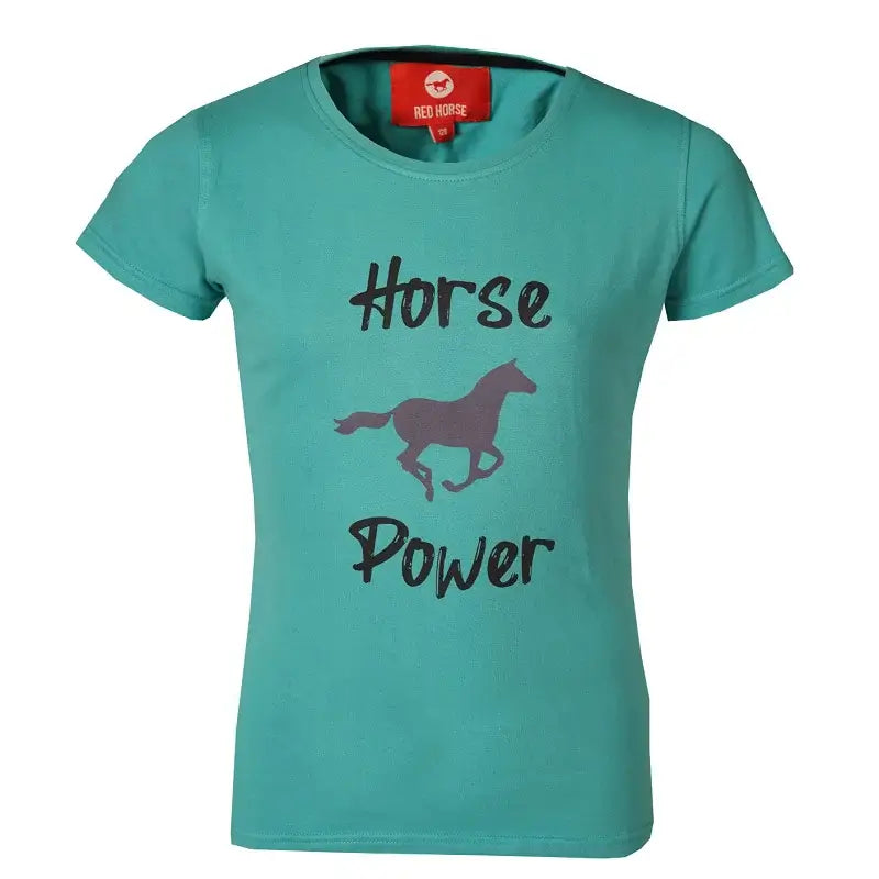 Red Horse T-shirt Toppie - Turkos med häst