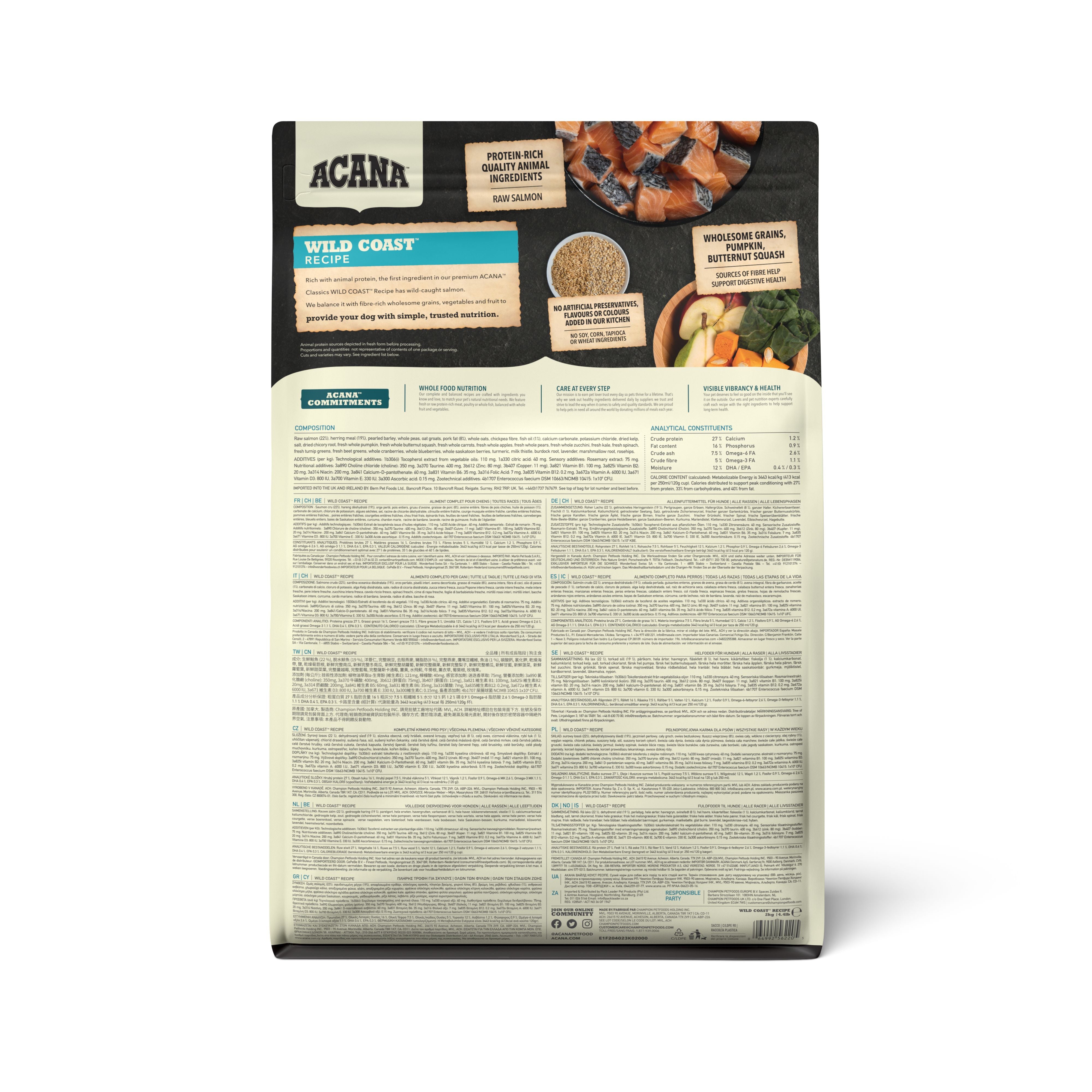 Acana Wild Coast Recipe Torrfoder För Hund 2kg