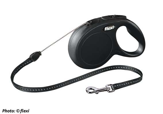 Flexi New CLASSIC LONG S: 8 m rep - Svart