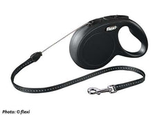 Flexi New CLASSIC LONG S: 8 m rep - Svart