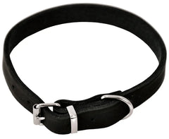Dogman Lina Ställbart Läderhalsband - Svart