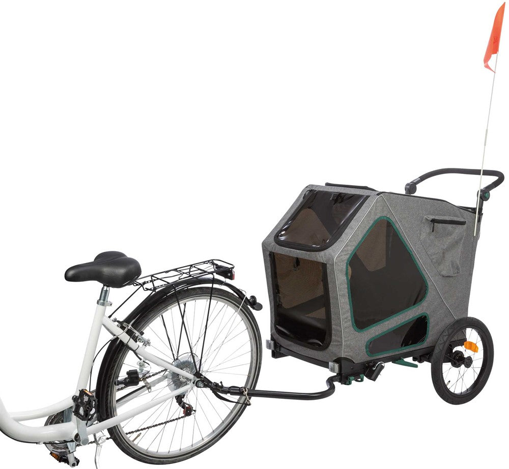 Trixie Cykelvagn M: 71×95×85/138 cm - Grå/sage