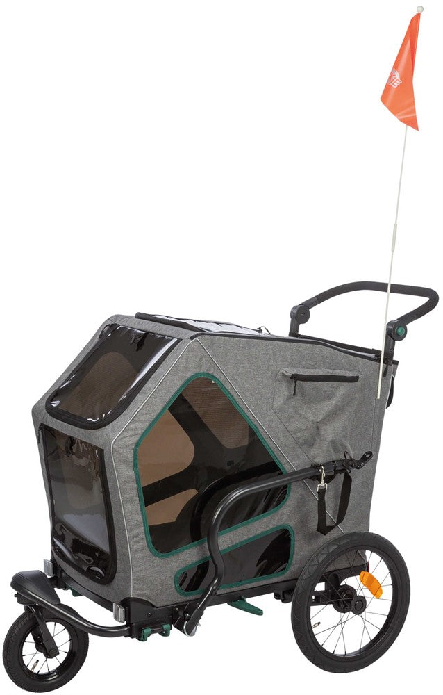 Trixie Cykelvagn M: 71×95×85/138 cm - Grå/sage
