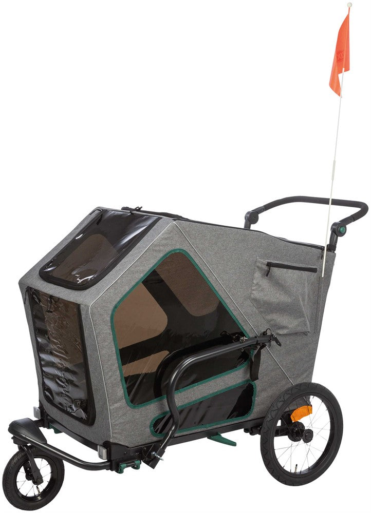 Trixie Cykelvagn L: 80×103×98/147 cm - Grå/sage