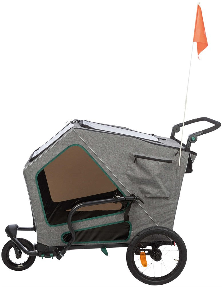 Trixie Cykelvagn L: 80×103×98/147 cm - Grå/sage