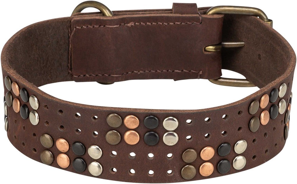 Trixie Rustic råläder halsband Nitat - Mörkbrun