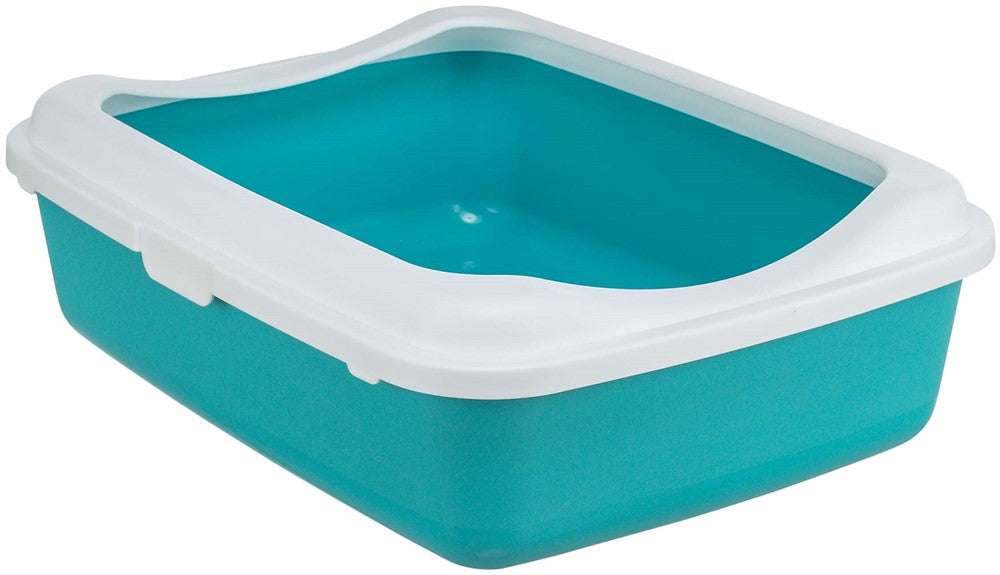 Trixie Kattlåda Classic m kant Petrol/vit - 37×15×47 cm