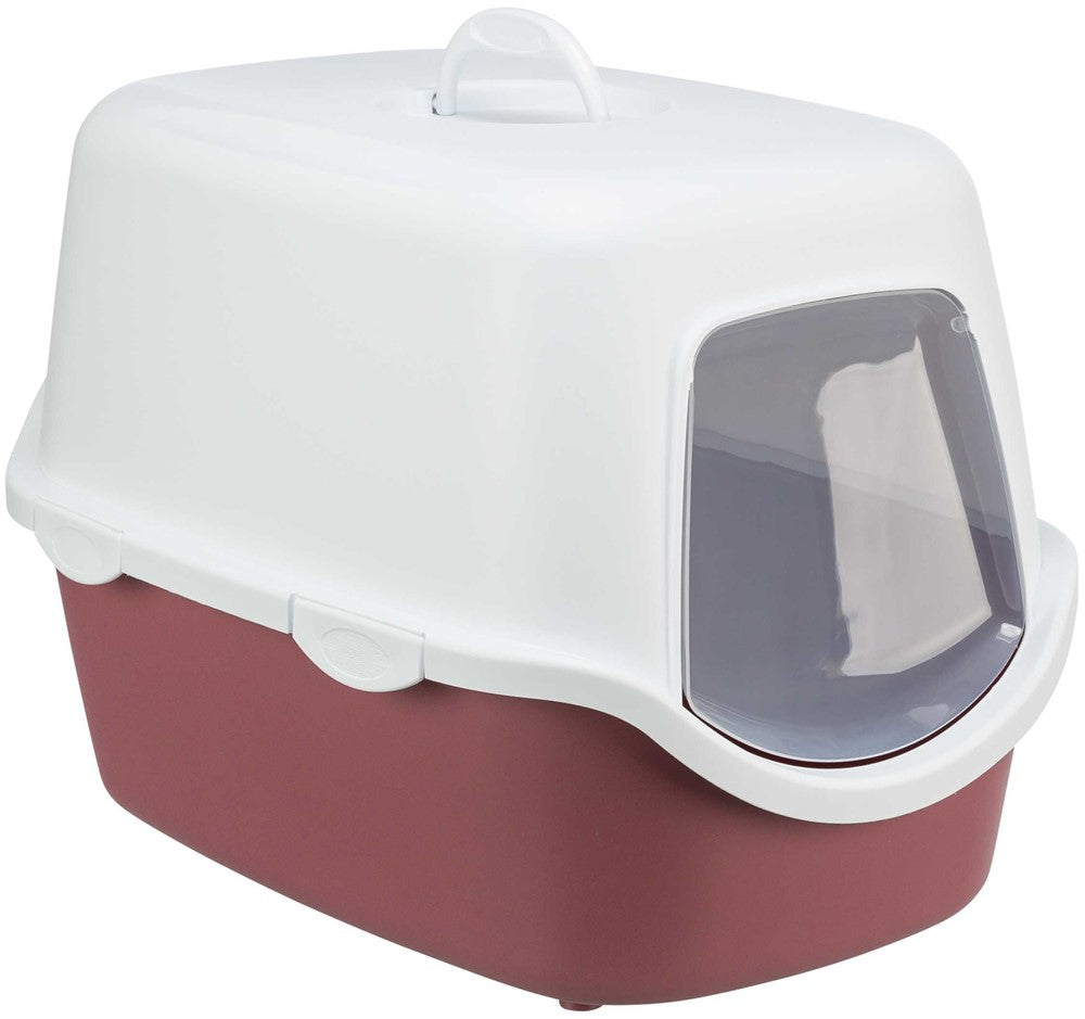 Trixie Kattlåda Vico m huv/lucka Berry/vit - 40×40×56 cm