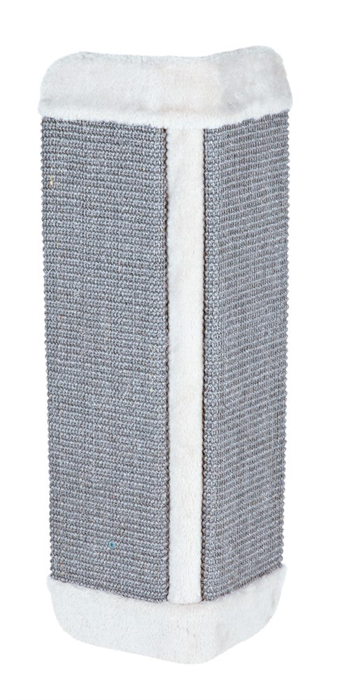 Trixie Klösbräda hörn i sisal/plysch 32x60 cm - Vit/grå