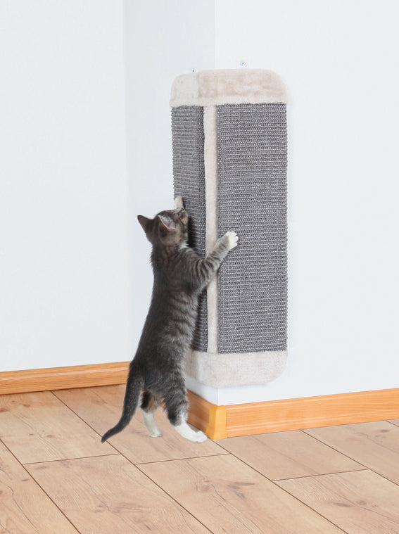 Trixie Klösbräda hörn i sisal/plysch 32x60 cm - Vit/grå