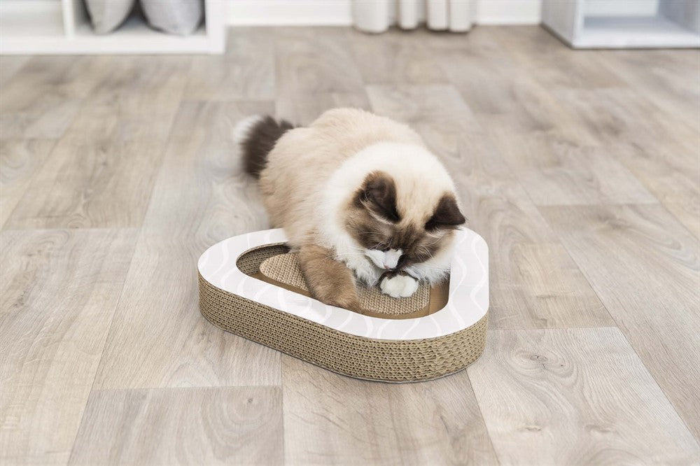 Trixie Klöstriangel med leksak i wellpapp Catnip - 36x5x36/36 cm
