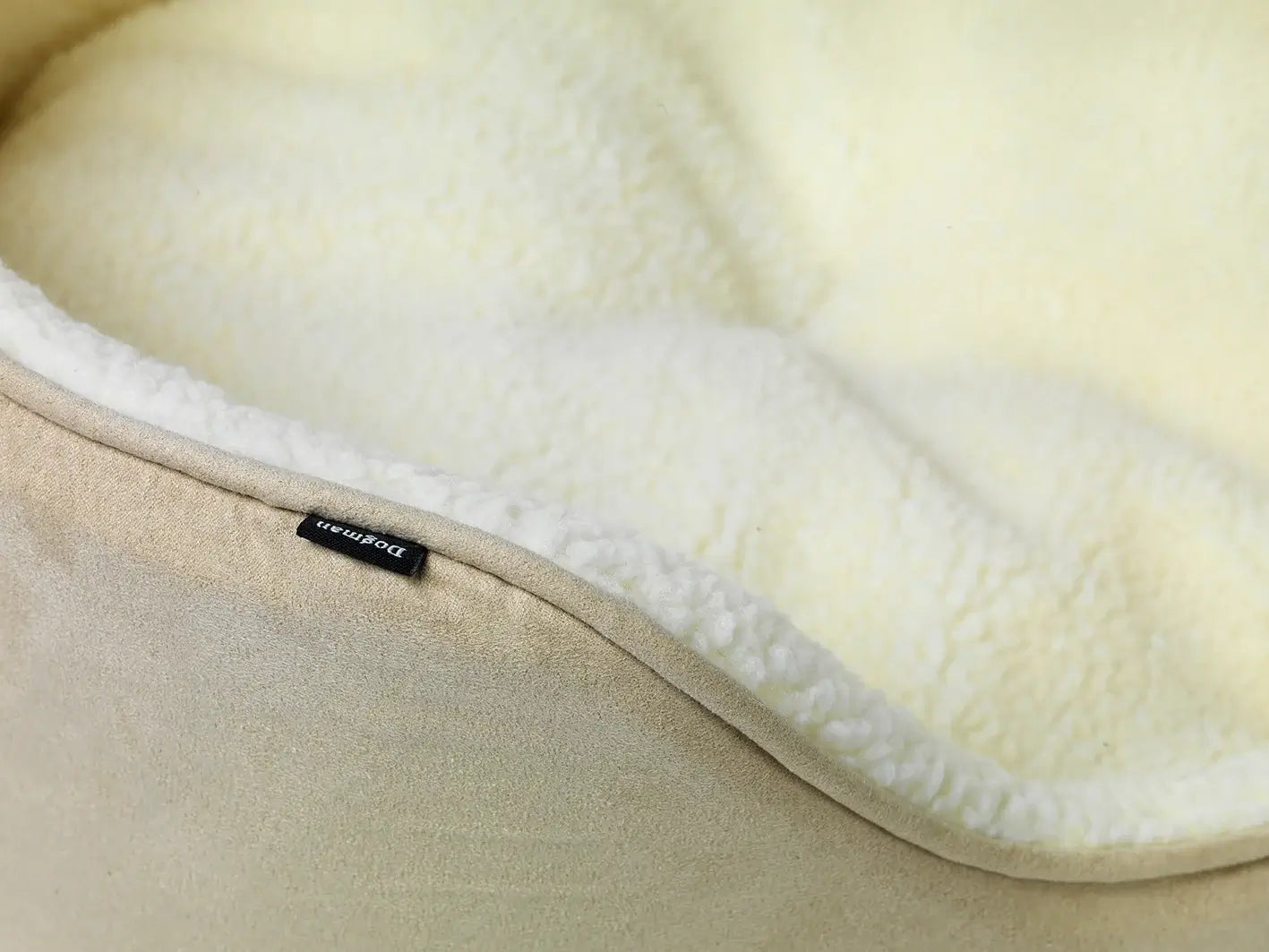 Dogman Sherpa Hög Kant Hundbädd - Beige