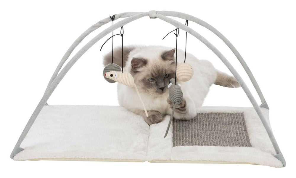 Trixie Junior klösmatta med leksaker i sisal 60×33×42 cm- Grå