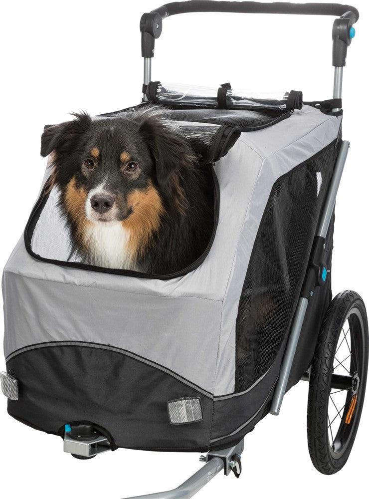 Trixie Cykelvagn quick-fold M: 63×95×90/132 cm - Grå