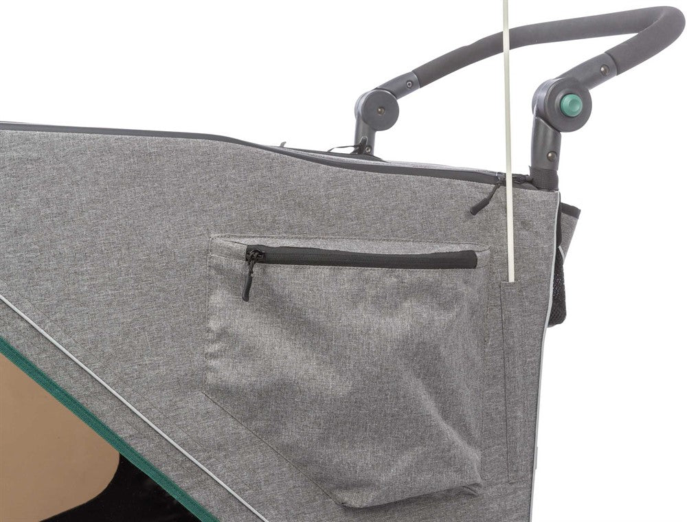Trixie Cykelvagn M: 71×95×85/138 cm - Grå/sage