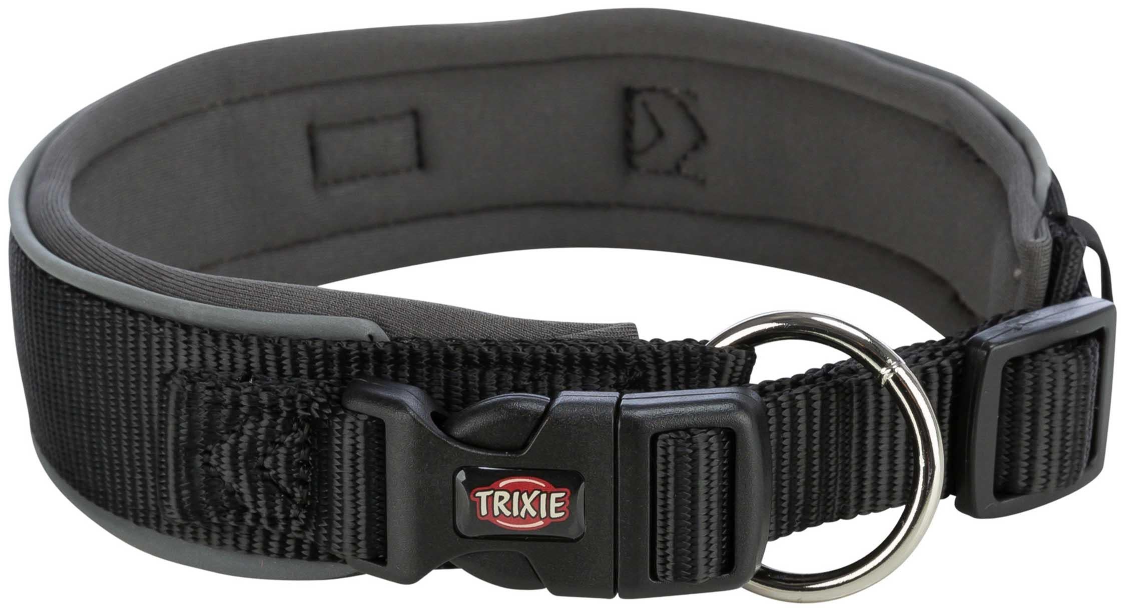 Trixie Premium halsband X-bred - Svart/grafit