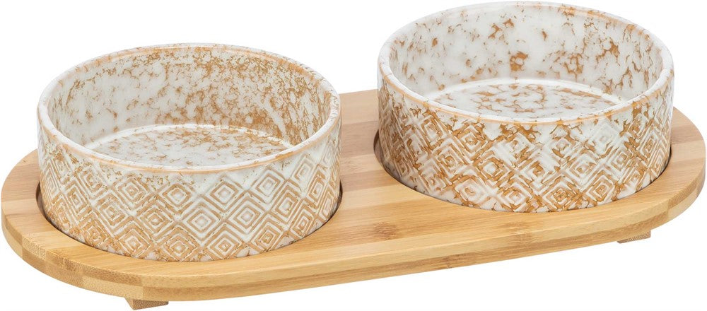 Trixie Matbar i keramik/bambu - Vit/ecru
