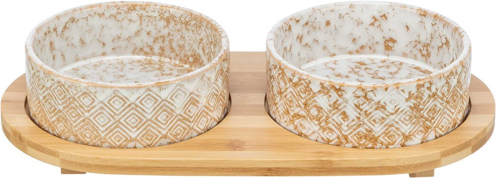 Trixie Matbar i keramik/bambu - Vit/ecru