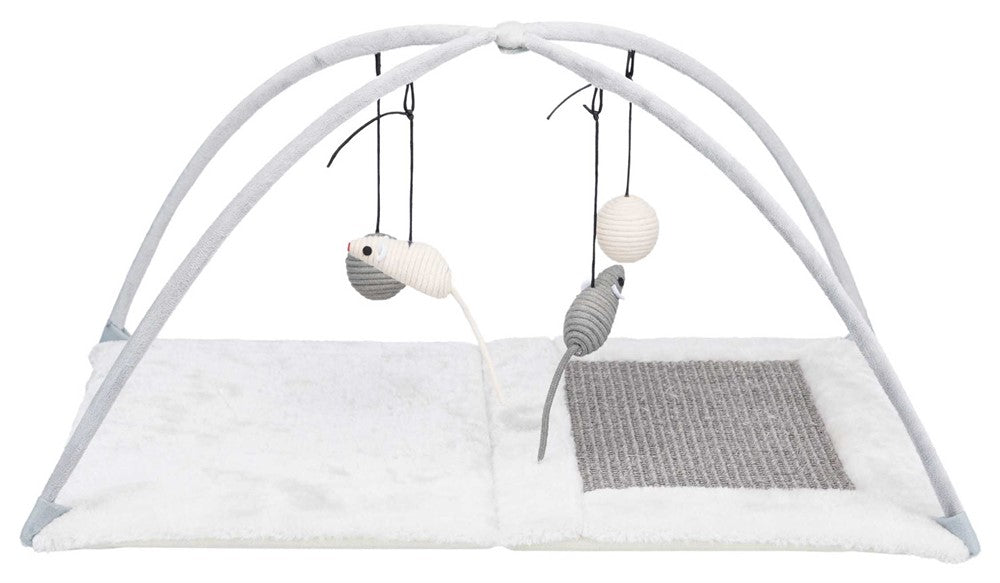 Trixie Junior klösmatta med leksaker i sisal 60×33×42 cm- Grå