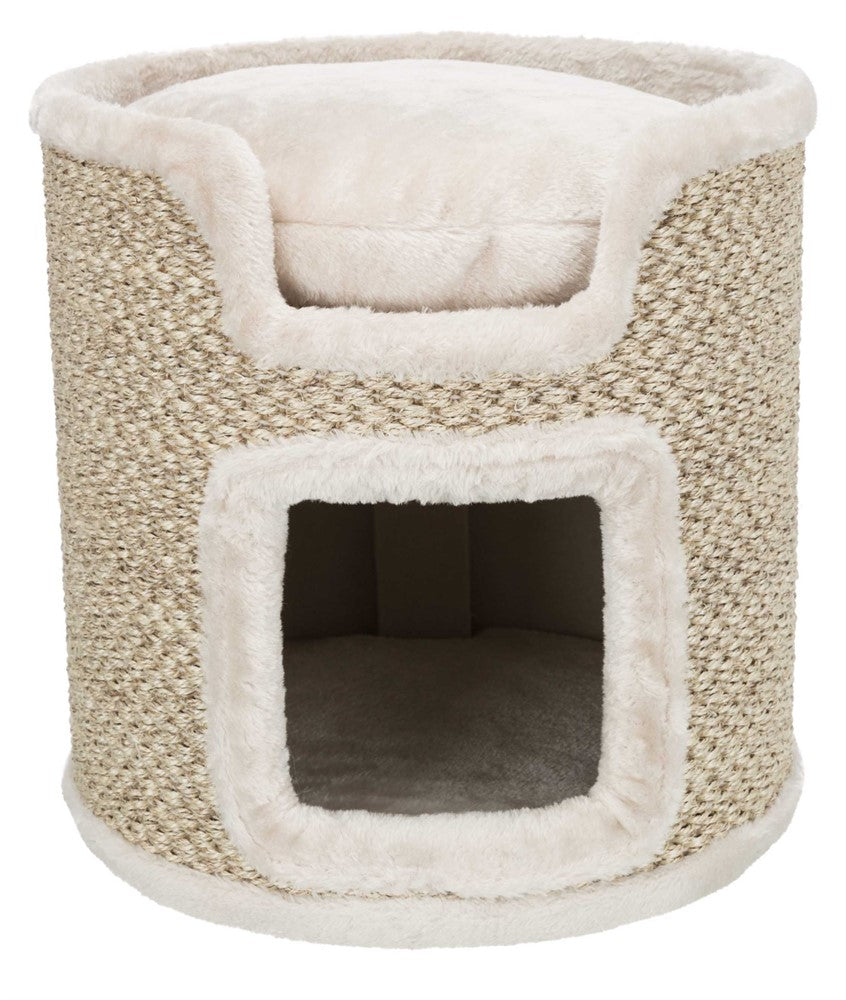 Trixie Klösmöbel Cat-Tower Ria ø 37xh37 cm - Ljusgrå/beige