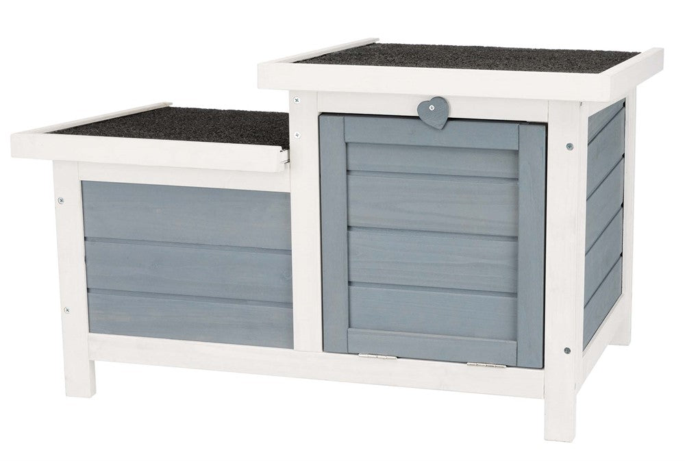 Trixie Smådjurshus Natura dubbel 70×h43×45 cm - Vit/grå