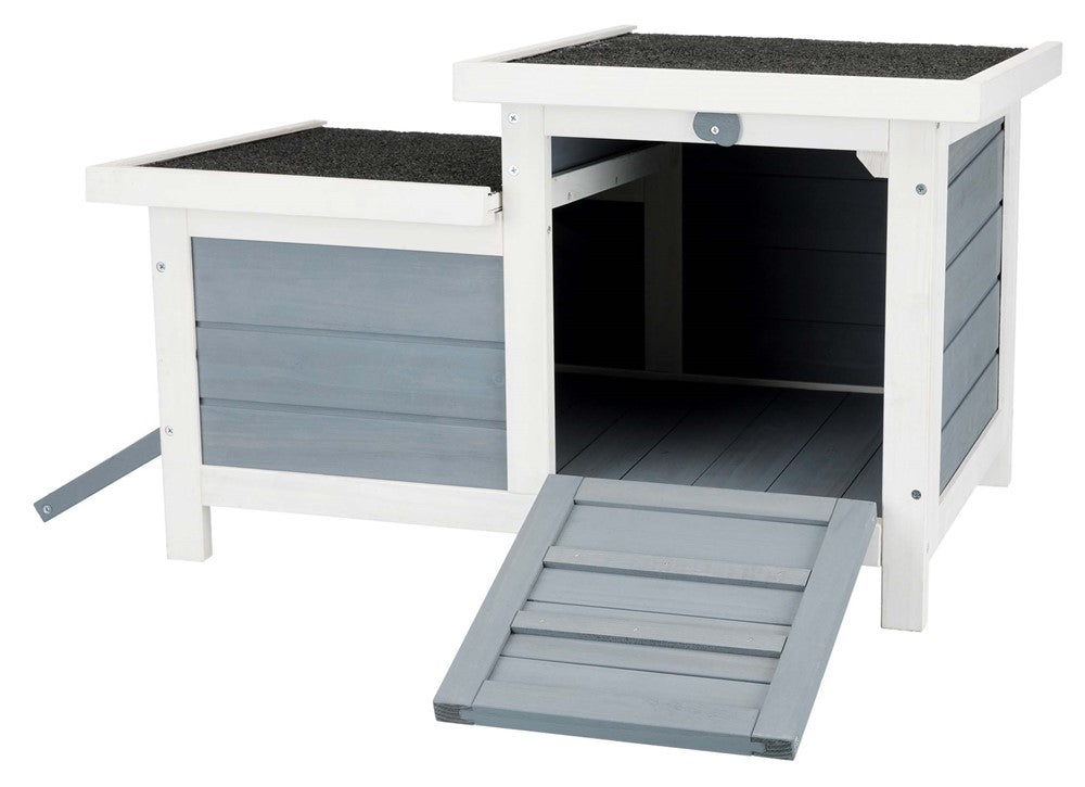 Trixie Smådjurshus Natura dubbel 70×h43×45 cm - Vit/grå