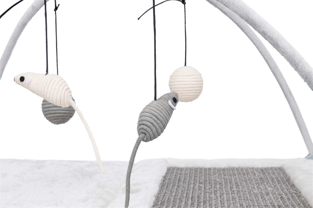 Trixie Junior klösmatta med leksaker i sisal 60×33×42 cm- Grå