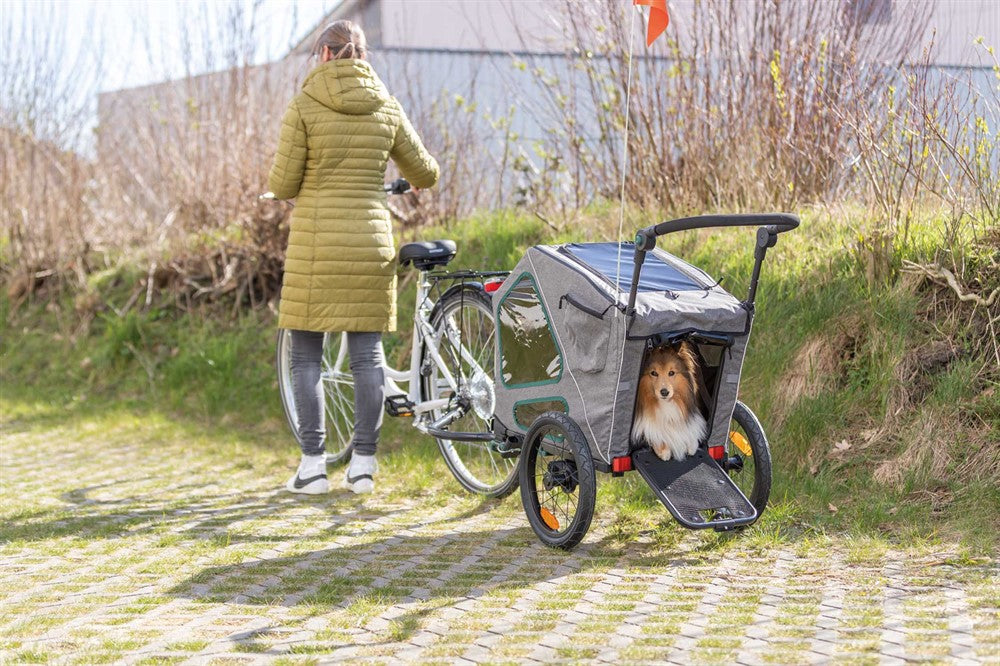 Trixie Cykelvagn L: 80×103×98/147 cm - Grå/sage