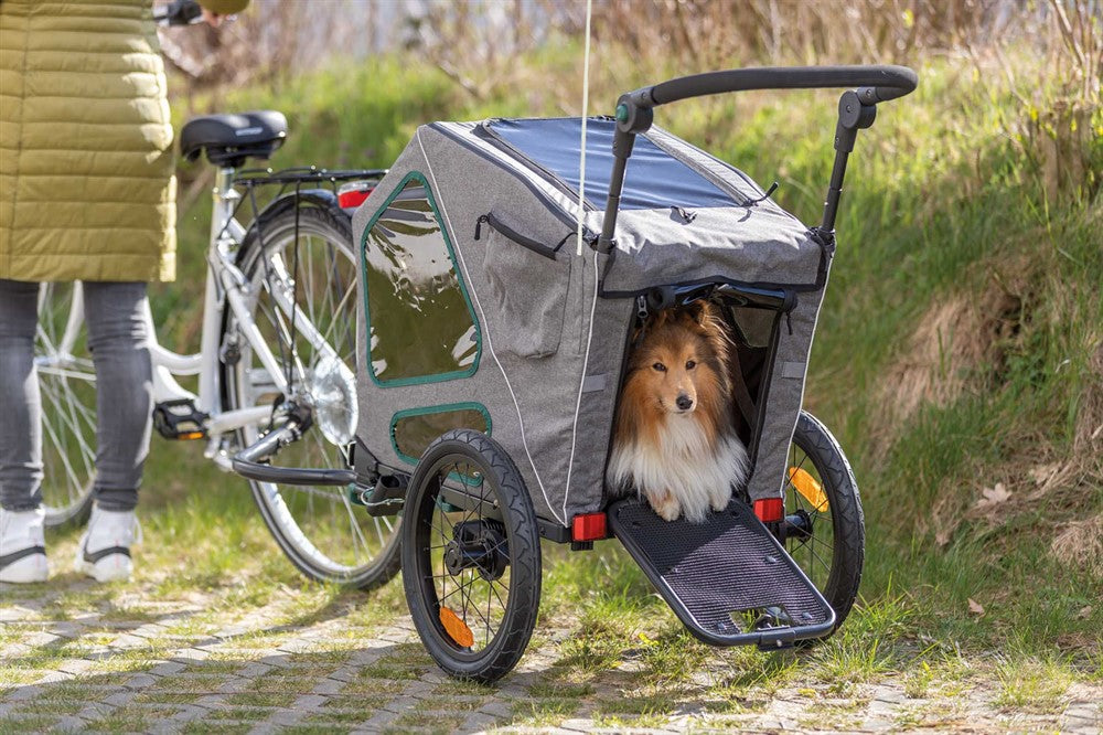 Trixie Cykelvagn L: 80×103×98/147 cm - Grå/sage