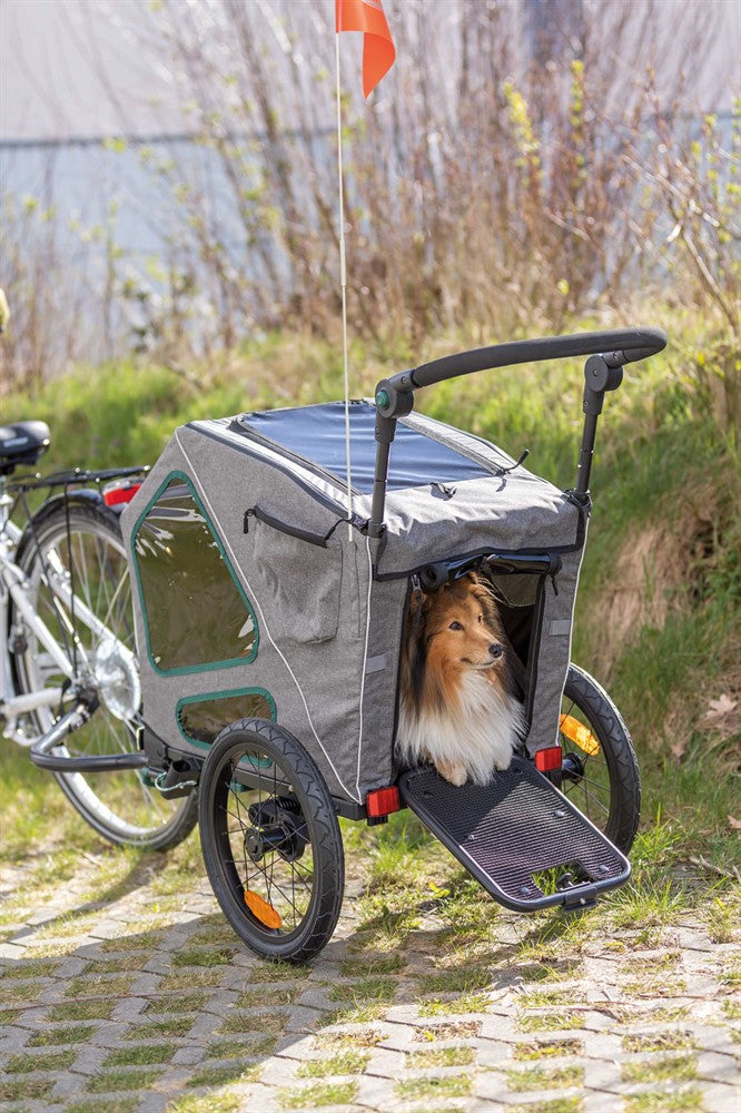 Trixie Cykelvagn S: 64×92×80/130 cm - Grå/sage