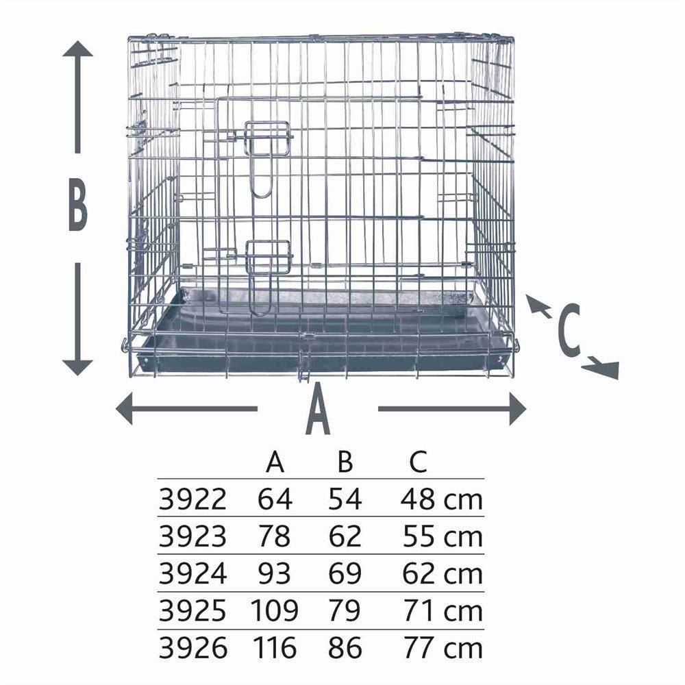 Trixie Stålbur metall 2-D - L-XL: 116×h86×77 cm