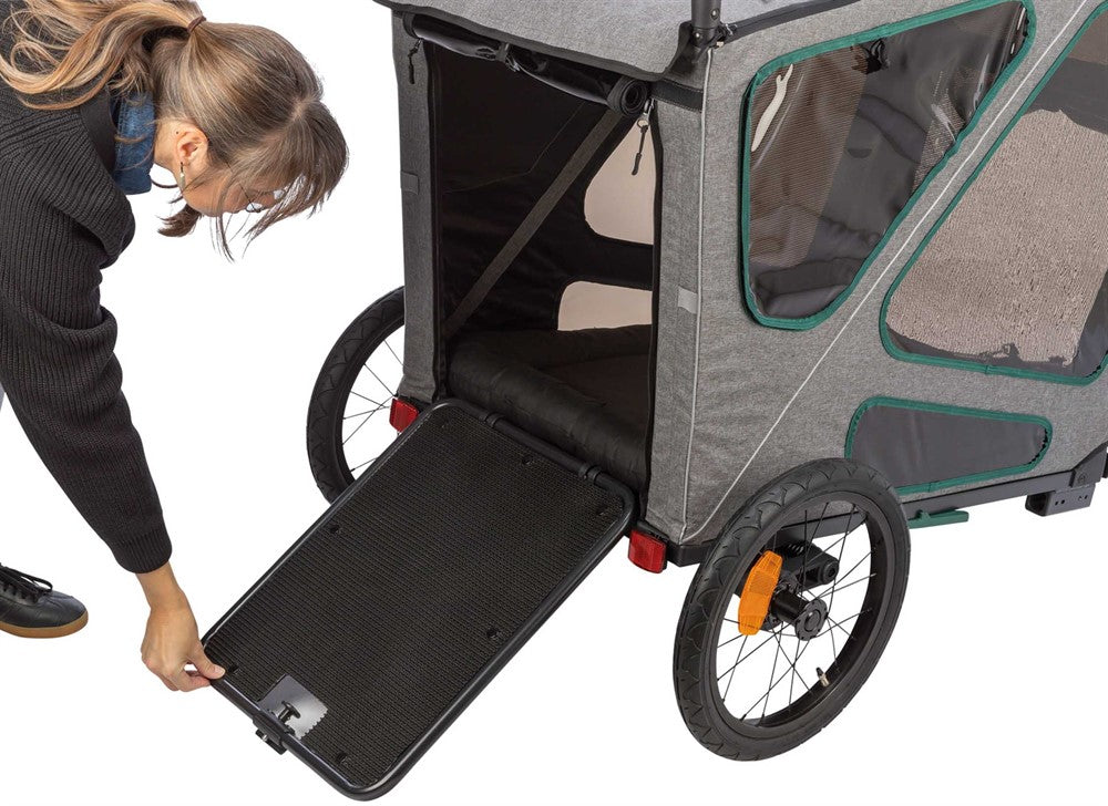 Trixie Cykelvagn S: 64×92×80/130 cm - Grå/sage