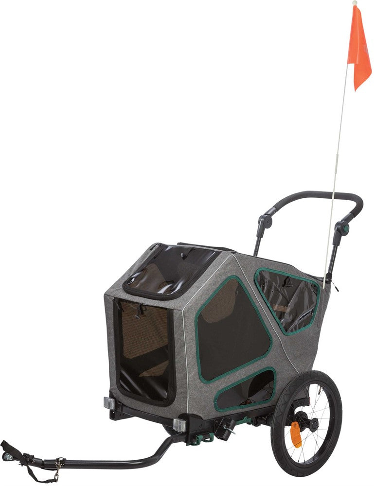 Trixie Cykelvagn S: 64×92×80/130 cm - Grå/sage