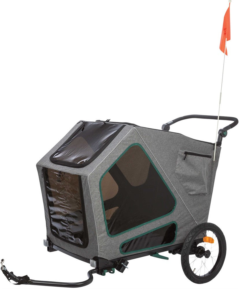 Trixie Cykelvagn L: 80×103×98/147 cm - Grå/sage