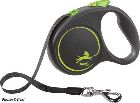 Flexi Black design rullkoppel med band 5m - Grön