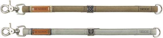 Trixie BE NORDIC halsband läder XS-S: 30 cm/15 mm - Ljusgrå