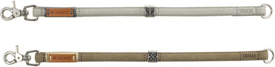 Trixie BE NORDIC halsband läder S: 35 cm/15 mm - Ljusgrå