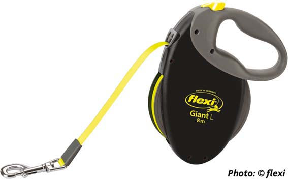 Flexi NEON GIANT L: 8 m band - Svart/neon