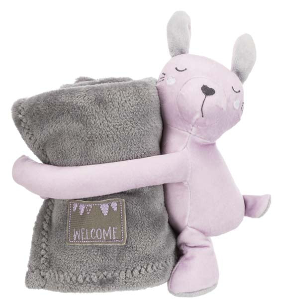 Trixie cuddly set filt/kanin plysch 75×50cm - Grå/ljuslila