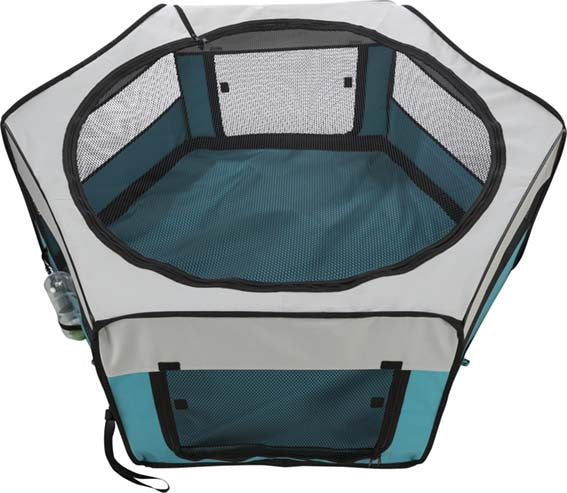 Trixie Utehage nät/golv polyester ø 130×55 cm - Turkos/ljusgrå