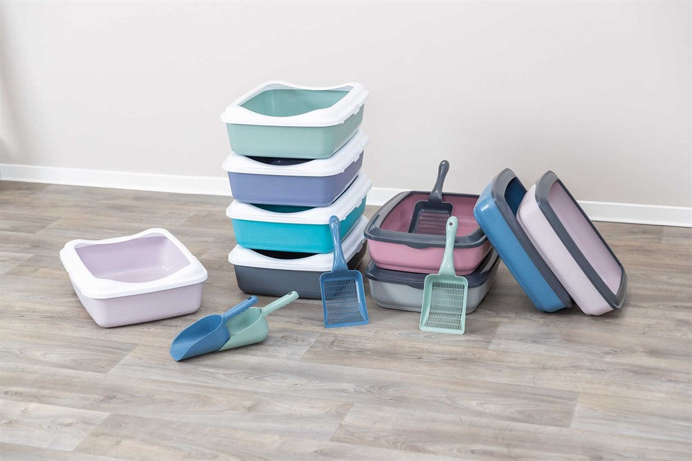 Trixie Kattlåda Classic m kant Lila/vit - 37×15×48 cm