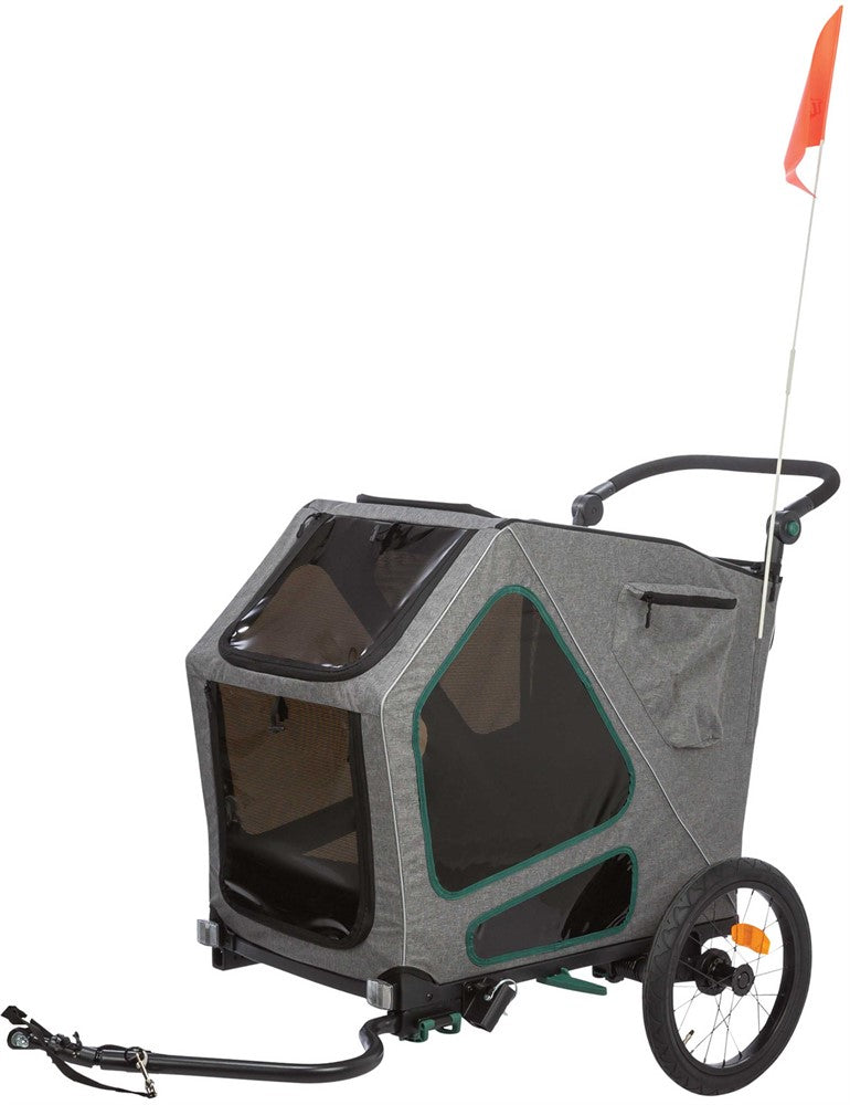 Trixie Cykelvagn M: 71×95×85/138 cm - Grå/sage