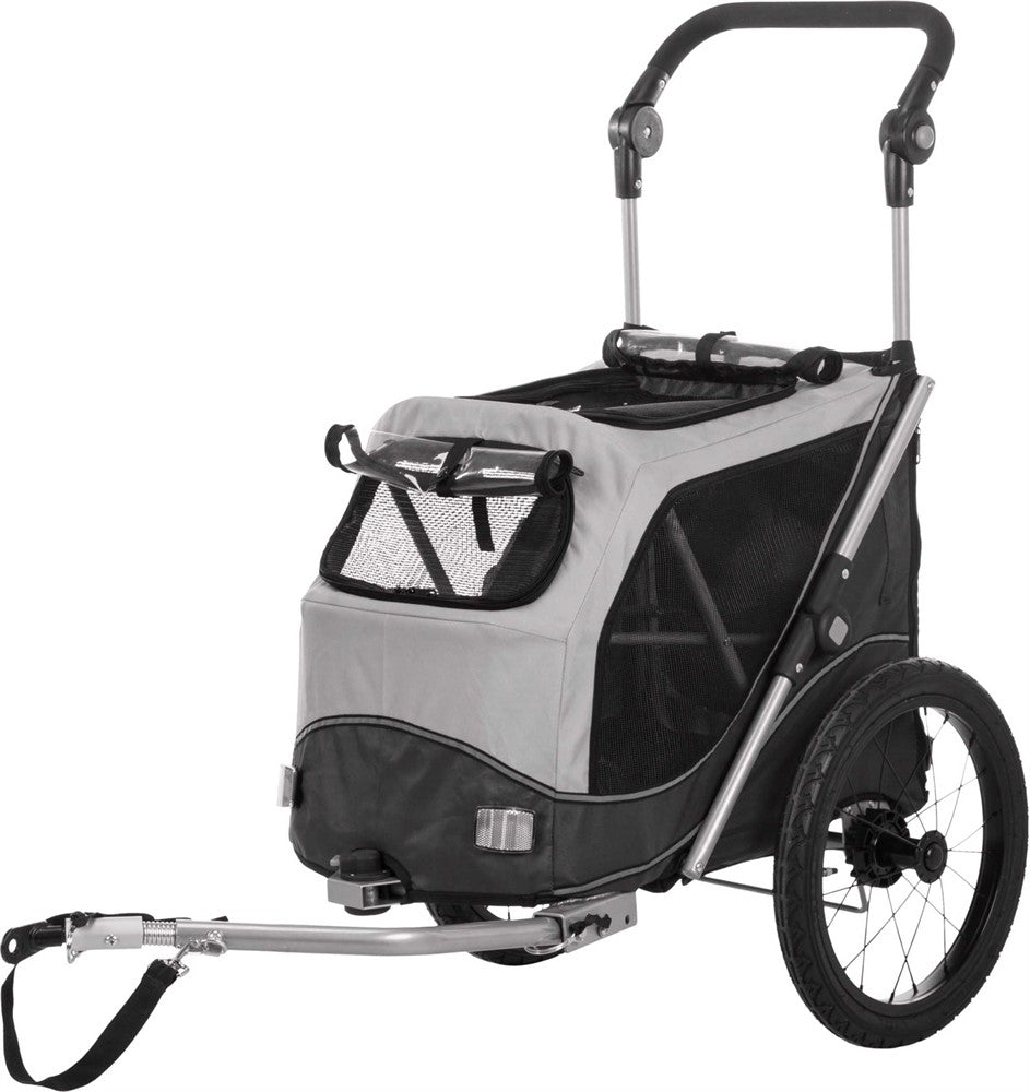 Trixie Cykelvagn quick-fold M: 63×95×90/132 cm - Grå