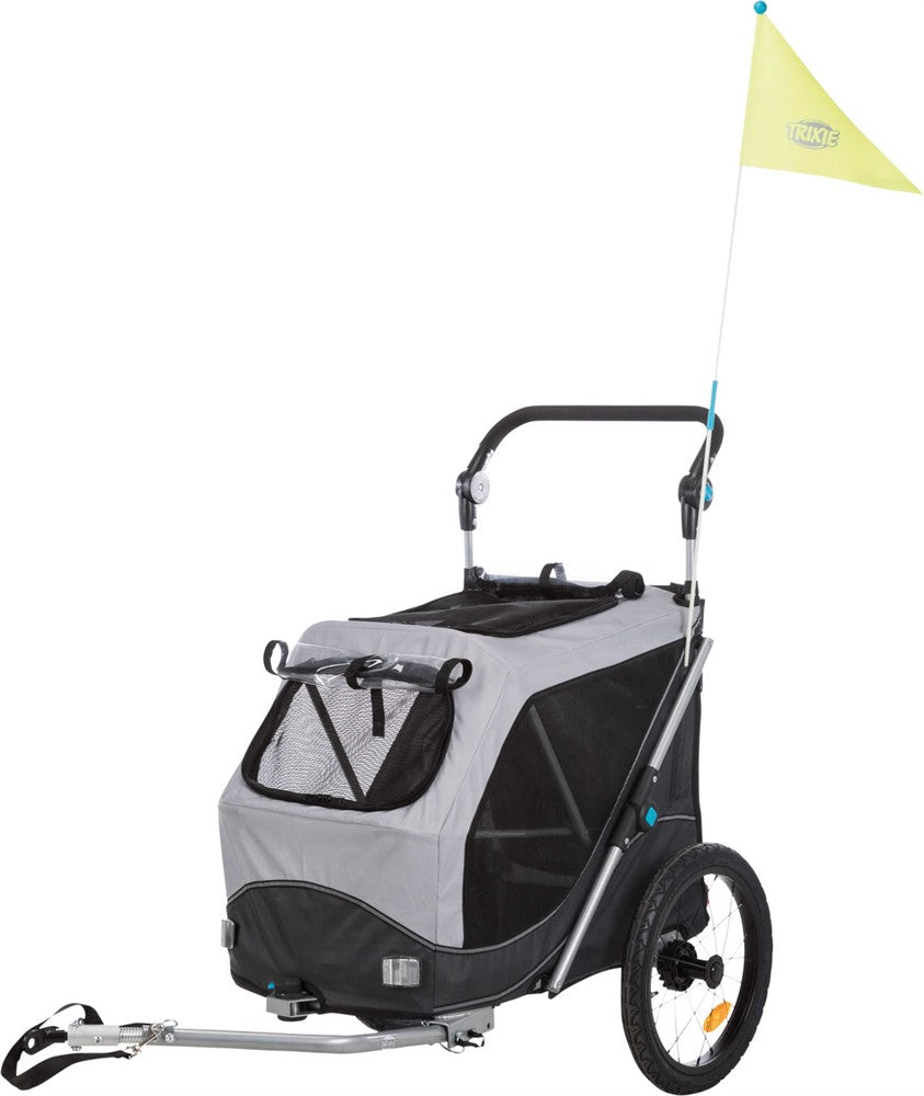 Trixie Cykelvagn quick-fold M: 63×95×90/132 cm - Grå