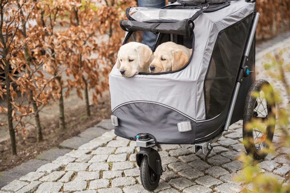 Trixie Cykelvagn quick-fold M: 63×95×90/132 cm - Grå