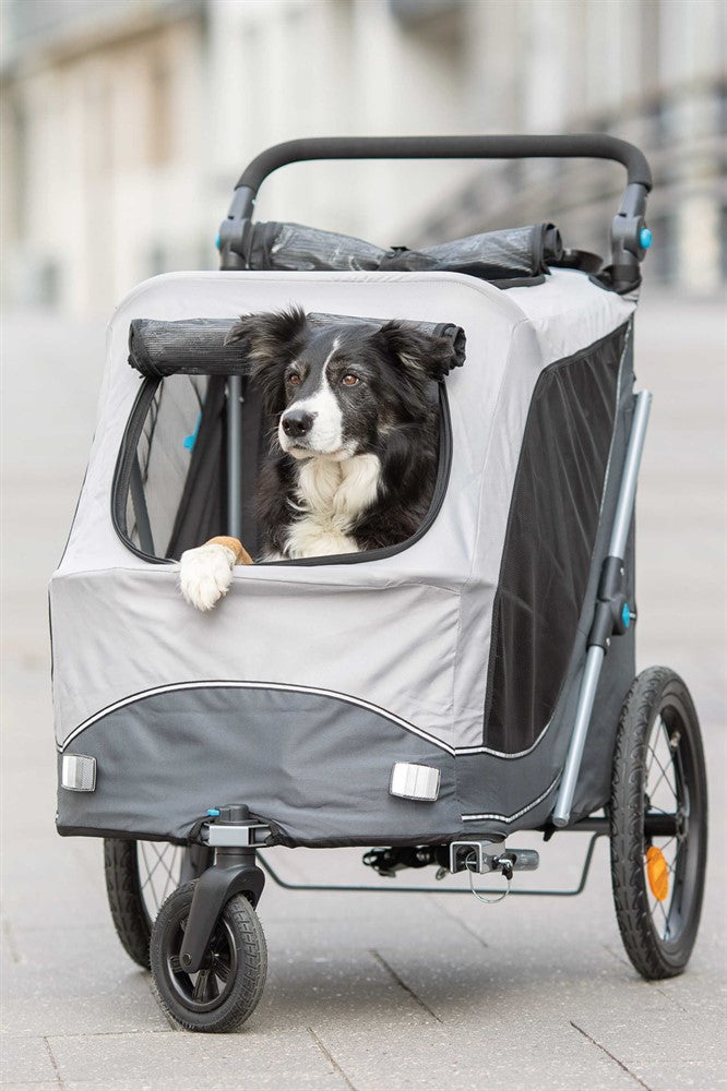 Trixie Cykelvagn quick-fold M: 63×95×90/132 cm - Grå
