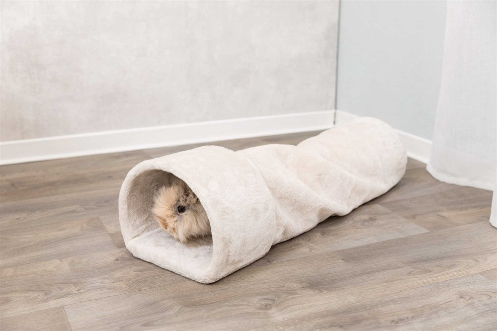 Trixie Gnagartunnel för kanin/marsvin plysch - Beige