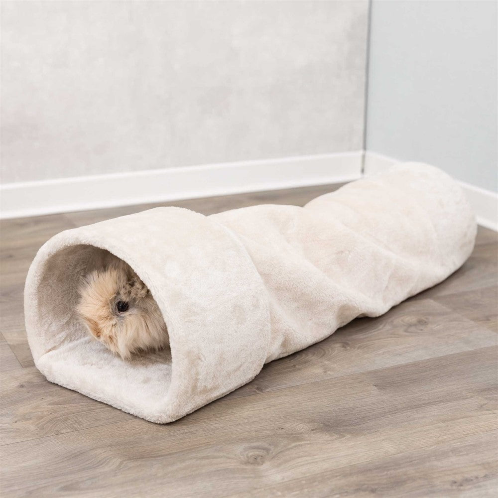 Trixie Gnagartunnel för kanin/marsvin plysch - Beige