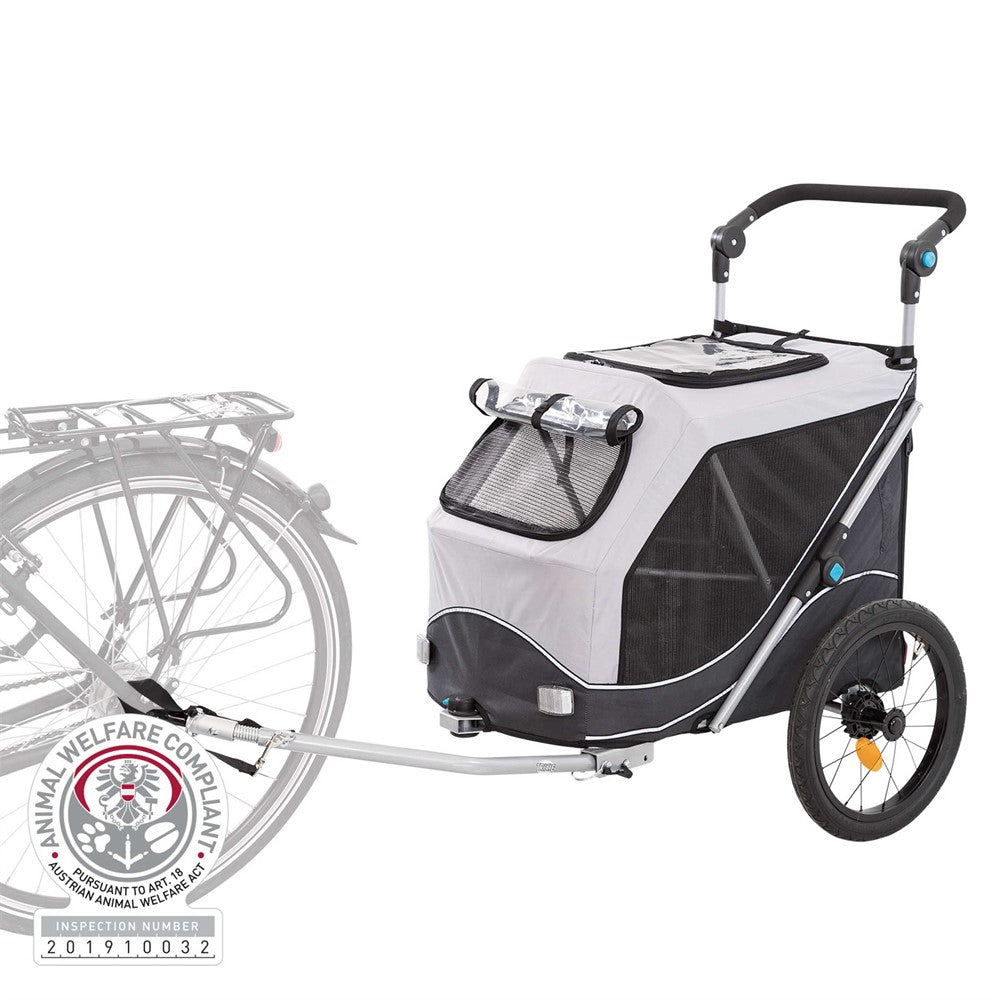 Trixie Cykelvagn quick-fold M: 63×95×90/132 cm - Grå